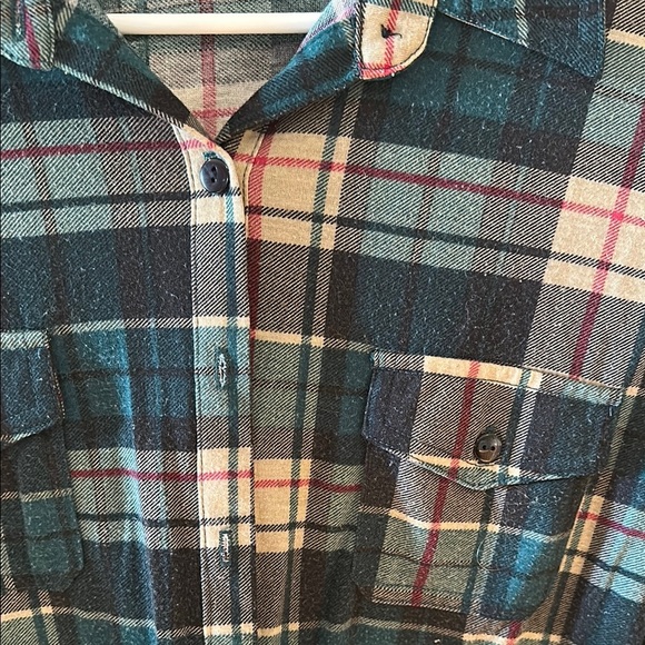 Women’s Green and Pink Plaid Shirt - Picture 3 of 4